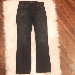 7 For All Mankind Dark Wash Boot-cut Jeans